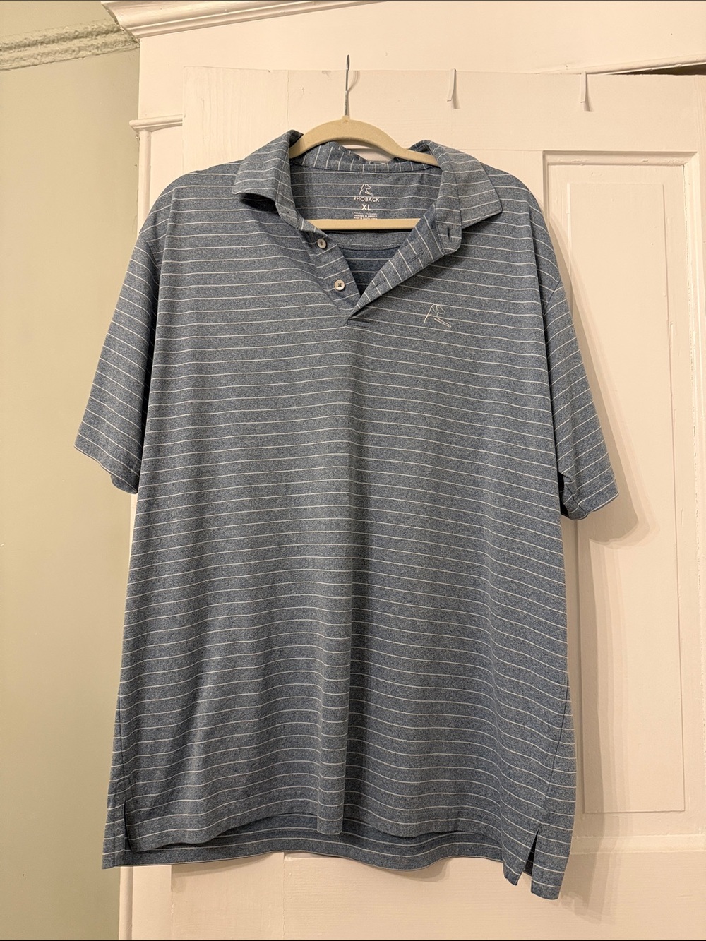 Rhoback Men's Blue Striped Polo